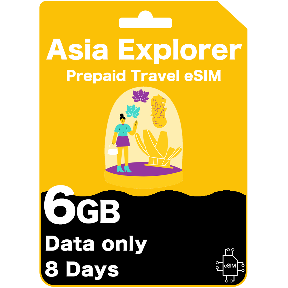 Asia Explorer Prepaid Travel eSIM Card - 33 Countries