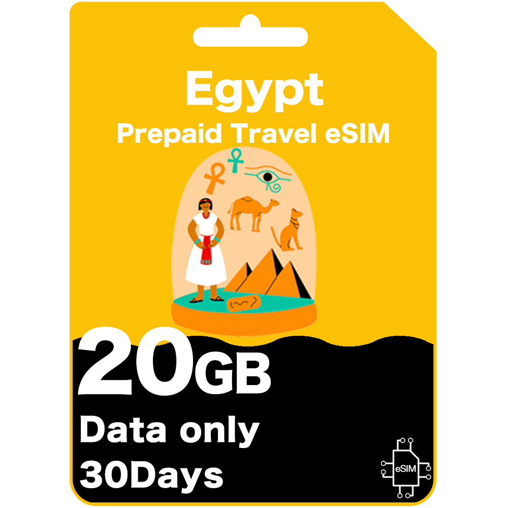Carte eSIM de voyage prépayée en Égypte - Vodafone (données uniquement)