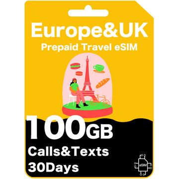 Europe & UK Travel eSIM Card - Orange