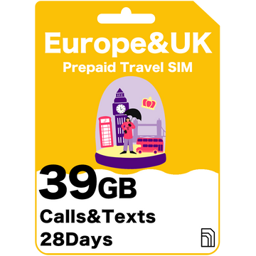 Europe & UK Travel SIM 28 Days