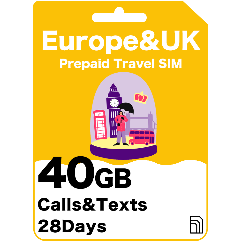 Europe & UK Travel SIM 28 Days