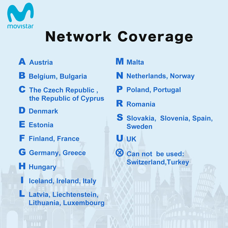 Movistar Europe - Tarjeta SIM prepago - 8 GB de datos en Reino Unido y  Europa, llamadas de 120 GB y 400 minutos en España, tarjeta SIM Europa para