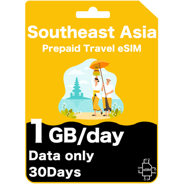 South East Asia Prepaid Travel eSIM Card