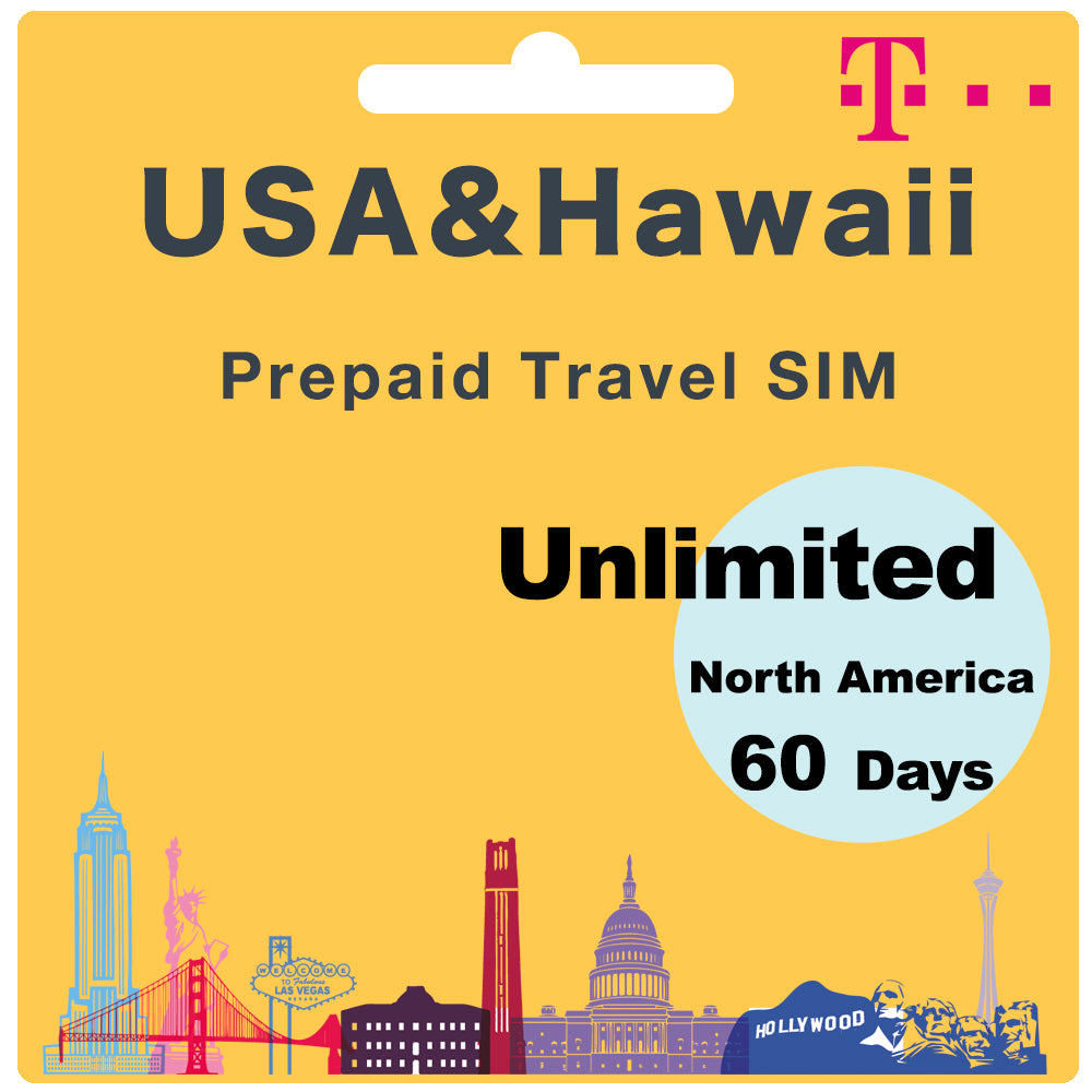 USA & Hawaii Prepaid SIM card with Unlimited Data and Call
