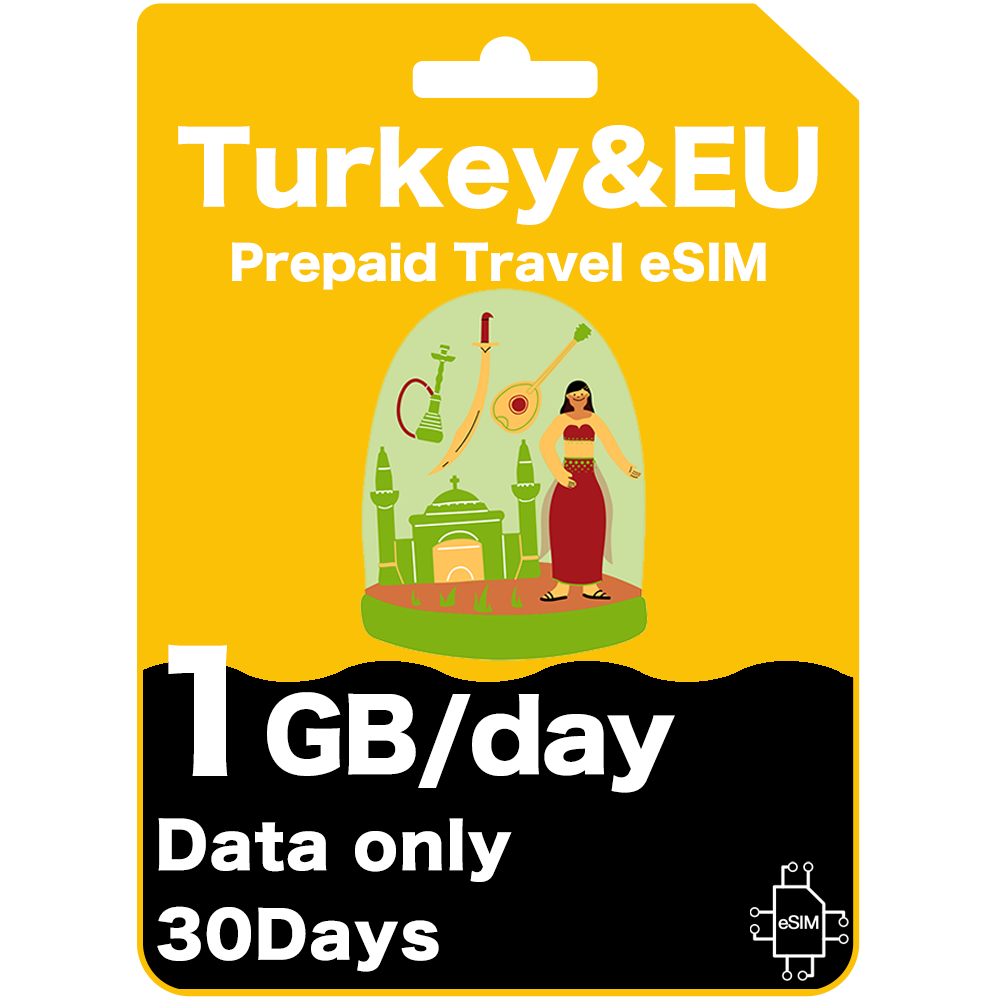 Turkey & Europe Prepaid Travel eSIM Card