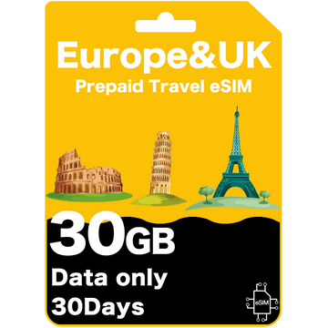 Europe-UK travel eSIM card