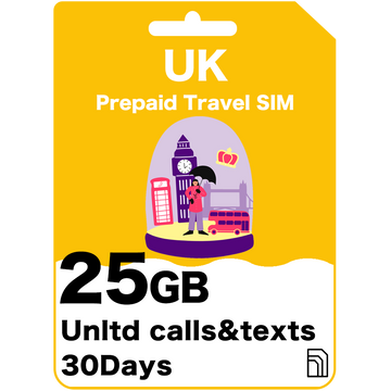 UK Prepaid Travel SIM Card - EE UK