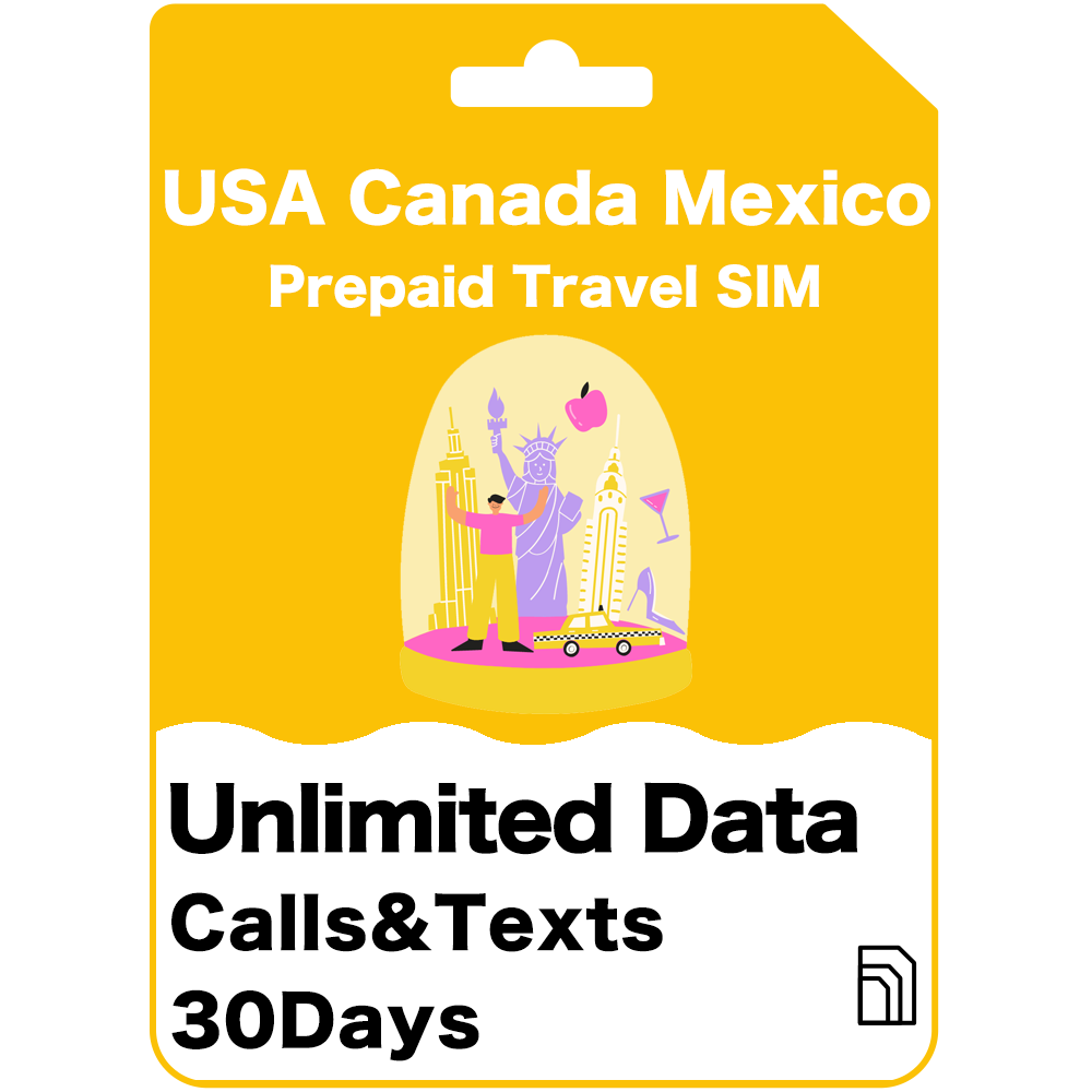 USA, Canada & Mexico Prepaid Travel SIM Card - AT&T