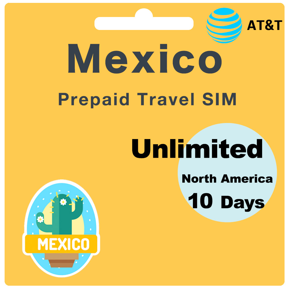 Mexico Prepaid Travel SIM Card Unlimited Data 30 Days AT T