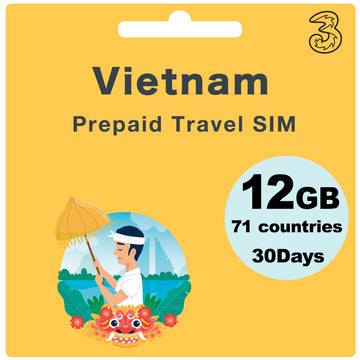 Vietnam Prepaid Travel SIM Card 12GB Data 30Days